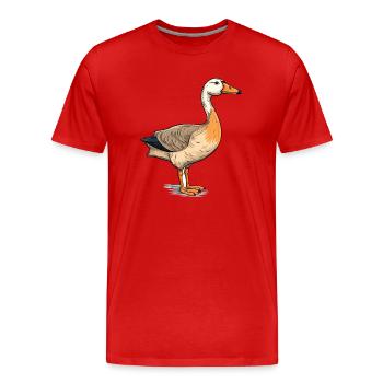 Goose Colorful Watercolor Cartoon Kawaii Animal - Men's Premium Organic T-Shirt - red - Front - Damien (186cm)