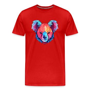 Koala Buntes Aquarell Cartoon Kawaii Tier - Männer Premium Bio T-Shirt - Rot - Vorne - Damien (186cm)