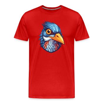 Kuckuck buntes Aquarell Cartoon Kawaii Tier - Männer Premium Bio T-Shirt - Rot - Vorne - Damien (186cm)