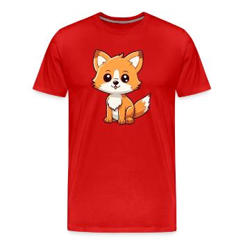 Fuchs Niedliche Karikatur Kawaii Aquarell Tier Haustier - Männer Premium Bio T-Shirt - Rot - Vorne - Damien (186cm)