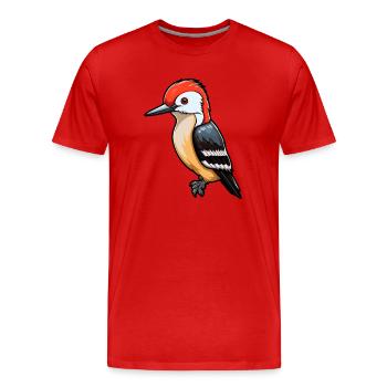 Pic mignon dessin animé kawaii aquarelle Animal P - T-shirt bio Premium Homme - rouge - Devant - Damien (186cm)