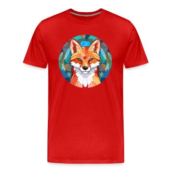 Fuchs Buntes Buntes Karikatur Kawaii Tier - Männer Premium Bio T-Shirt - Rot - Vorne - Damien (186cm)