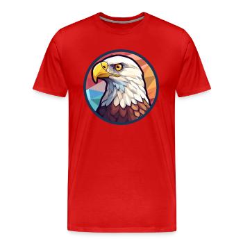 Adler Buntes Cartoon-Kawaii-Tier - Männer Premium Bio T-Shirt - Rot - Vorne - Damien (186cm)