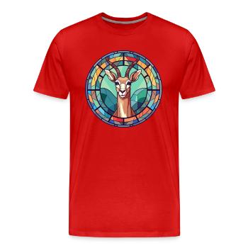 Impala Buntglas Bunte Karikatur Kawaii Anima - Männer Premium Bio T-Shirt - Rot - Vorne - Damien (186cm)