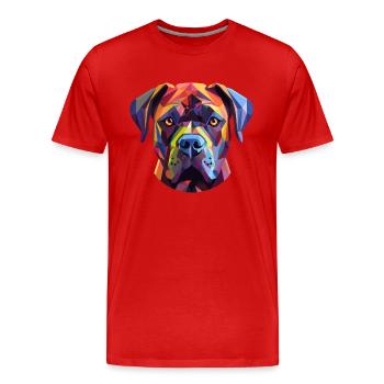 Cane Corso Dog Stained Glass Colorful Cartoon Kawa - Men's Premium Organic T-Shirt - red - Front - Damien (186cm)