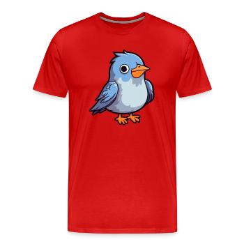 Kuckuck niedliche Karikatur Kawaii Aquarell Tier Haustier - Männer Premium Bio T-Shirt - Rot - Vorne - Damien (186cm)