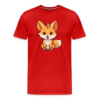 Fuchs Niedliche Karikatur Kawaii Aquarell Tier Haustier - Männer Premium Bio T-Shirt - Rot - Vorne - Damien (186cm)