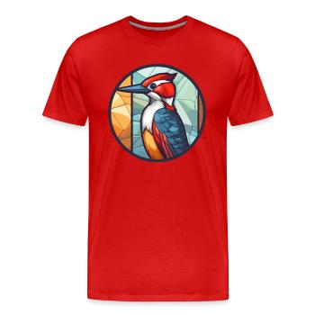 Pic vitrail coloré Cartoon Kawaii A - T-shirt bio Premium Homme - rouge - Devant - Damien (186cm)