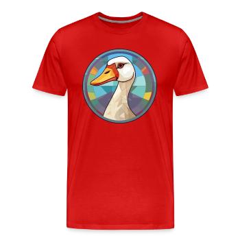 Gänse-Buntglas-Cartoon-Kawaii-Tier - Männer Premium Bio T-Shirt - Rot - Vorne - Damien (186cm)
