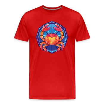 Krabben-Buntglas-Cartoon-Kawaii-Tier - Männer Premium Bio T-Shirt - Rot - Vorne - Damien (186cm)
