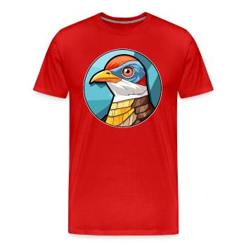 Kuckuck Bunte Karikatur Kawaii Anima - Männer Premium Bio T-Shirt - Rot - Vorne - Damien (186cm)