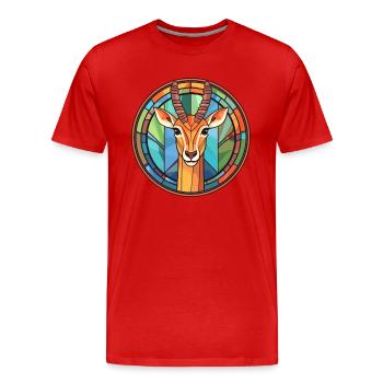 Impala Buntglas Bunte Karikatur Kawaii Anima - Männer Premium Bio T-Shirt - Rot - Vorne - Damien (186cm)