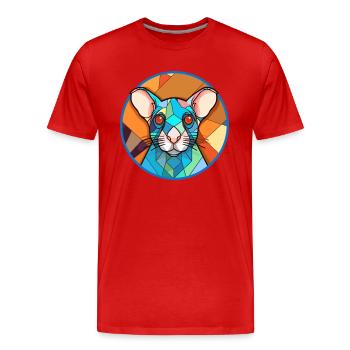 Ratten-Buntglas-Cartoon-Kawaii-Tier - Männer Premium Bio T-Shirt - Rot - Vorne - Damien (186cm)