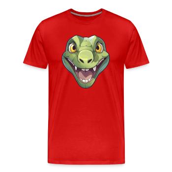 Anakonda Niedlich Glücklich Kawaii Cartoon Clipart Tier - Männer Premium Bio T-Shirt - Rot - Vorne - Damien (186cm)