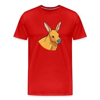 Aardvark Cute Happy Kawaii Cartoon Clipart Animal - Men's Premium Organic T-Shirt - red - Front - Damien (186cm)