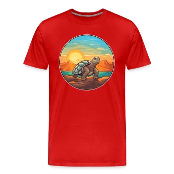 Schildkröte buntes Aquarell Cartoon Kawaii Tier - Männer Premium Bio T-Shirt - Rot - Vorne - Damien (186cm)