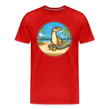 Anaconda Aquarell Cartoon Kawaii Clipart Tier - Männer Premium Bio T-Shirt - Rot - Vorne - Damien (186cm)