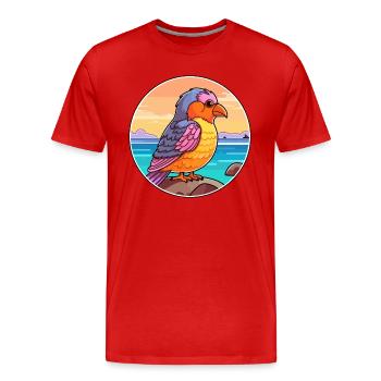 Kuckuck Aquarell Cartoon Kawaii Clipart Tier - Männer Premium Bio T-Shirt - Rot - Vorne - Damien (186cm)