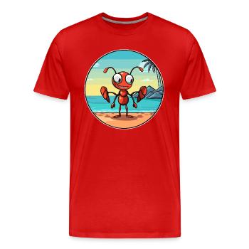 Ameise Aquarell Cartoon Kawaii Clipart Tier - Männer Premium Bio T-Shirt - Rot - Vorne - Damien (186cm)