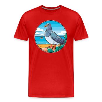 Taube Aquarell Cartoon Kawaii Clipart Tier - Männer Premium Bio T-Shirt - Rot - Vorne - Damien (186cm)