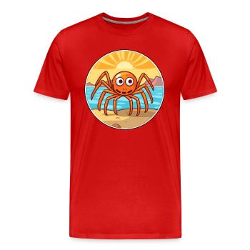 Spinne Aquarell Cartoon Kawaii Clipart Tier - Männer Premium Bio T-Shirt - Rot - Vorne - Damien (186cm)