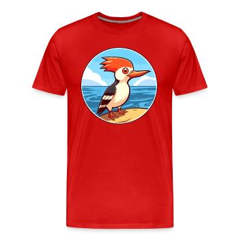 Pic aquarelle dessin animé Kawaii Clipart animal de compagnie - T-shirt bio Premium Homme - rouge - Devant - Damien (186cm)