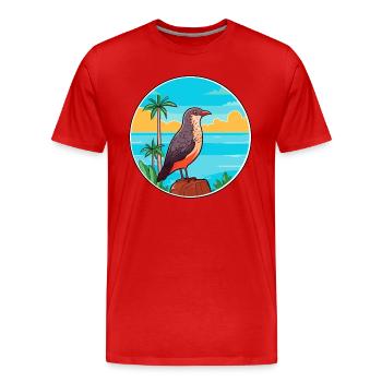 Kuckuck Aquarell Cartoon Kawaii Clipart Tier - Männer Premium Bio T-Shirt - Rot - Vorne - Damien (186cm)