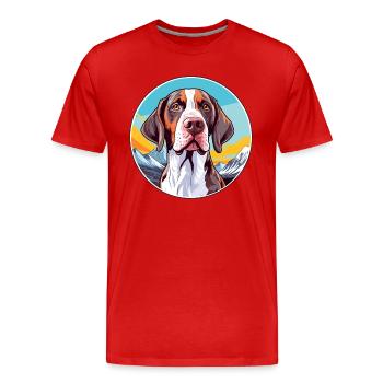 Ariege Pointer Hund Rasse Cartoon Kawaii Aquarell - Männer Premium Bio T-Shirt - Rot - Vorne - Damien (186cm)