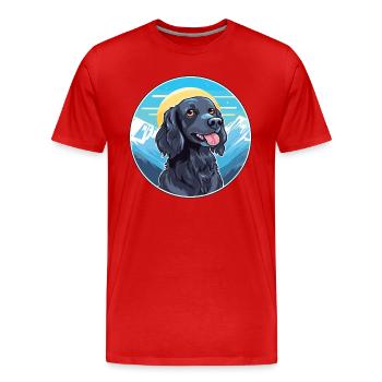 Blaue Picardie Spaniel Hunderasse Cartoon Kawaii Wate - Männer Premium Bio T-Shirt - Rot - Vorne - Damien (186cm)
