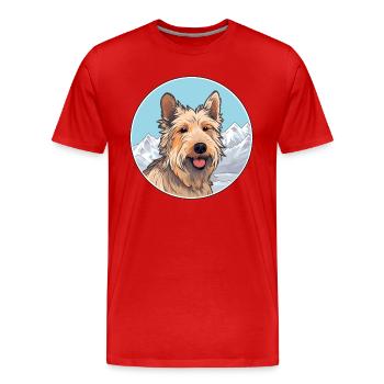 Berger Picard Hunderasse Cartoon Kawaii Aquarell - Männer Premium Bio T-Shirt - Rot - Vorne - Damien (186cm)