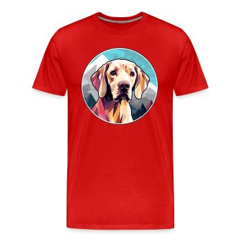 Braque Saint Germain chien race dessin animé kawaii Wate - T-shirt bio Premium Homme - rouge - Devant - Damien (186cm)