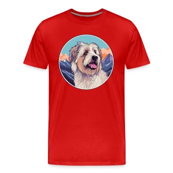 Cao de Castro Laboreiro Hunderasse Cartoon Kawaii W - Männer Premium Bio T-Shirt - Rot - Vorne - Damien (186cm)