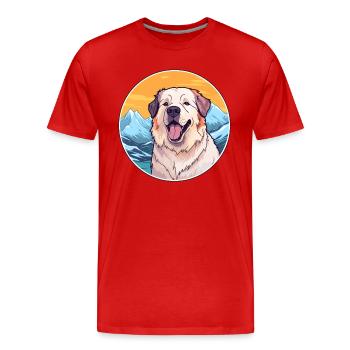 Chien de berger d’Asie centrale race Cartoon Kawaii Wa - T-shirt bio Premium Homme - rouge - Devant - Damien (186cm)