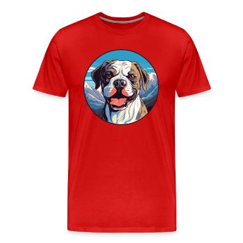 Cordoba chien de combat race dessin animé kawaii watercol - T-shirt bio Premium Homme - rouge - Devant - Damien (186cm)