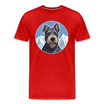 Kerry Blue Terrier Hunderasse Karikatur Kawaii Wasserc - Männer Premium Bio T-Shirt - Rot - Vorne - Damien (186cm)