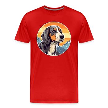 Polnische Jagdhunderasse Karikatur Kawaii Aquarell - Männer Premium Bio T-Shirt - Rot - Vorne - Damien (186cm)