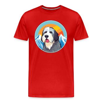 Picardie Schäferhund Hund Rasse Cartoon Kawaii Watercol - Männer Premium Bio T-Shirt - Rot - Vorne - Damien (186cm)