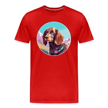 Picardie Spaniel Hund Rasse Cartoon Kawaii Watercolo - Männer Premium Bio T-Shirt - Rot - Vorne - Damien (186cm)