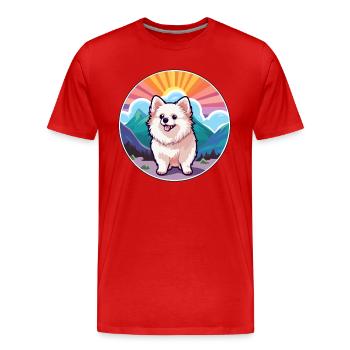 Poméranie allemand Spitz chien race Cartoon Kawaii W - T-shirt bio Premium Homme - rouge - Devant - Damien (186cm)