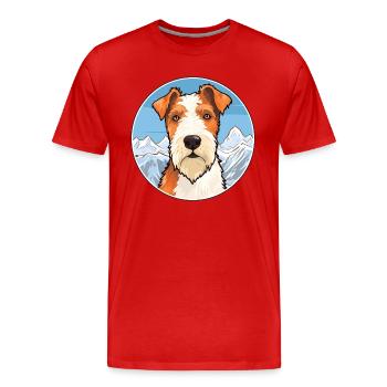 Draht Foxterrier Hunderasse Karikatur Kawaii Watercol - Männer Premium Bio T-Shirt - Rot - Vorne - Damien (186cm)