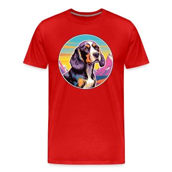 Ariege Pointer Hund Rasse Cartoon Kawaii Aquarell - Männer Premium Bio T-Shirt - Rot - Vorne - Damien (186cm)