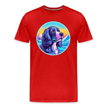 Blaue Picardie Spaniel Hunderasse Cartoon Kawaii Wate - Männer Premium Bio T-Shirt - Rot - Vorne - Damien (186cm)
