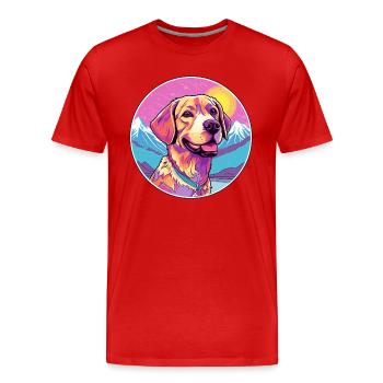 Braque Saint Germain chien race dessin animé kawaii Wate - T-shirt bio Premium Homme - rouge - Devant - Damien (186cm)