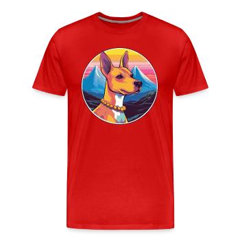 Cirneco Dell Ätna Hunderasse Cartoon Kawaii Waterco - Männer Premium Bio T-Shirt - Rot - Vorne - Damien (186cm)