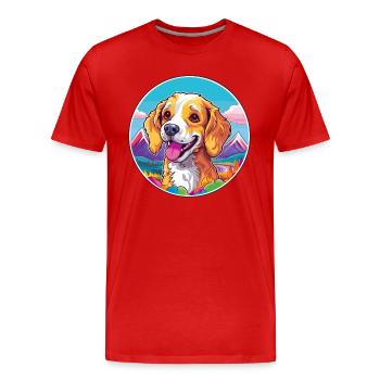 Cao de Castro Laboreiro Hunderasse Cartoon Kawaii W - Männer Premium Bio T-Shirt - Rot - Vorne - Damien (186cm)