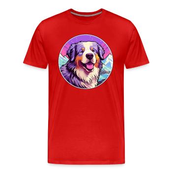 Carpathian Shepherd Dog Breed Cartoon Kawaii Water - Men's Premium Organic T-Shirt - red - Front - Damien (186cm)