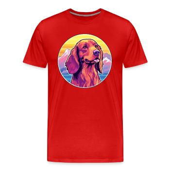 Irlandais rouge Setter chien race Cartoon Kawaii Watercol - T-shirt bio Premium Homme - rouge - Devant - Damien (186cm)