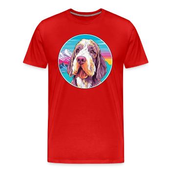 Spinone Italiano Purebred Dog Breed Cartoon Kawaii - Men's Premium Organic T-Shirt - red - Front - Damien (186cm)