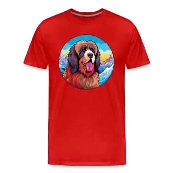Tibetischer Mastiff Hunderasse Cartoon Kawaii Watercolo - Männer Premium Bio T-Shirt - Rot - Vorne - Damien (186cm)