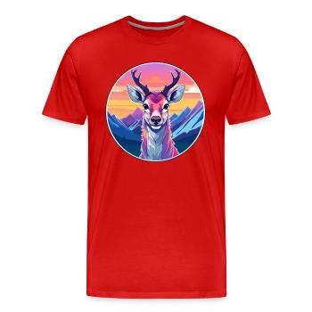 Antilope aquarelle dessin animé kawaii animal animal Colo - T-shirt bio Premium Homme - rouge - Devant - Damien (186cm)
